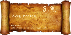 Berey Martin névjegykártya